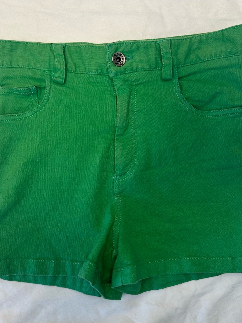 Alice + Olivia Bright Green High-Waist Cotton Shorts 6